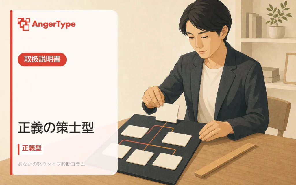 正義の策士型の取扱説明書を表現したイラスト