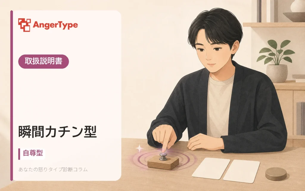 瞬間カチン型の取扱説明書を表現したイラスト