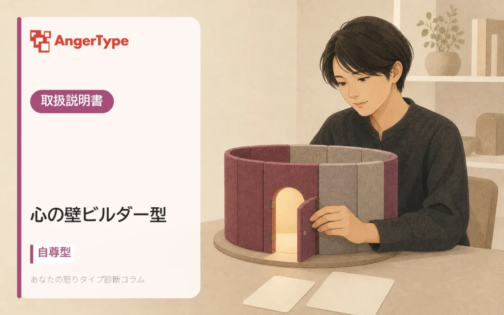 心の壁ビルダー型の取扱説明書を表現したイラスト