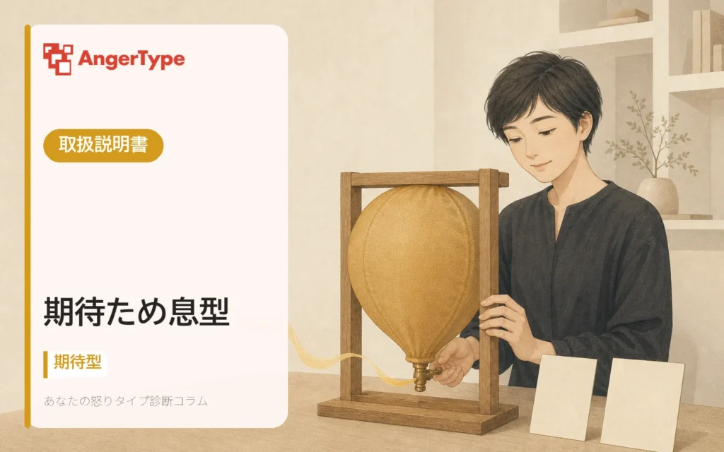 期待ため息型の取扱説明書を表現したイラスト