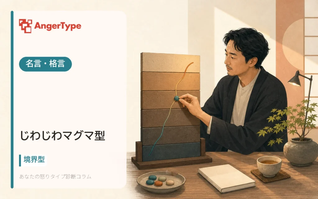 じわじわマグマ型の名言・格言を表現したイラスト