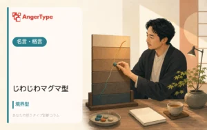 じわじわマグマ型の名言・格言を表現したイラスト