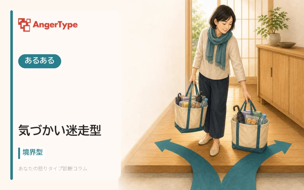 気づかい迷走型のあるあるを表現したイラスト