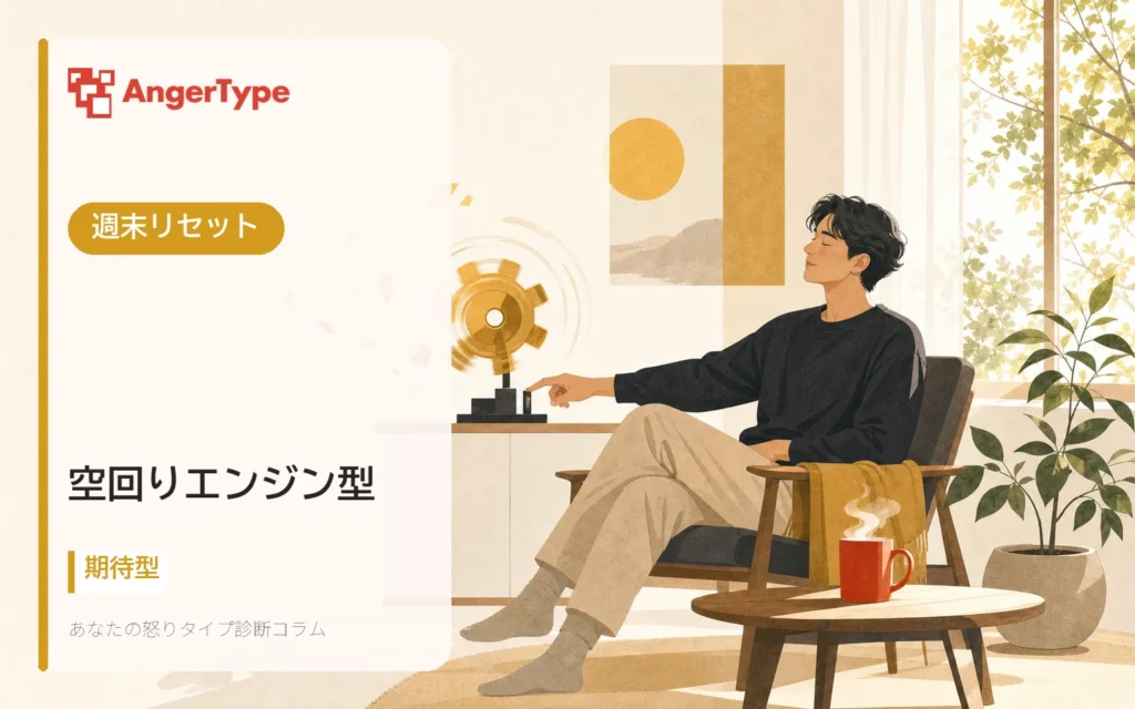 空回りエンジン型の週末リセットを表現したイラスト