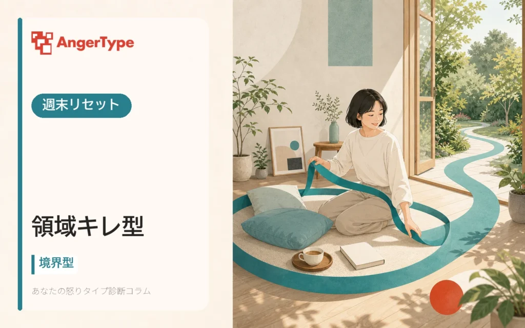 領域キレ型の週末リセットを表現したイラスト