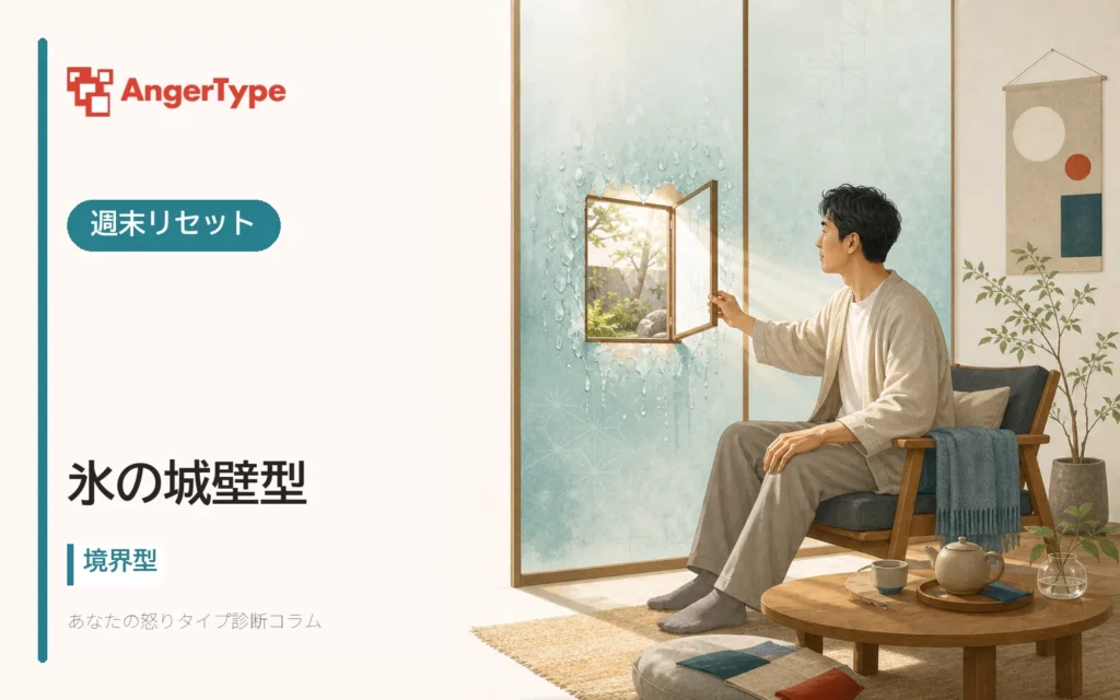 氷の城壁型の週末リセットを表現したイラスト