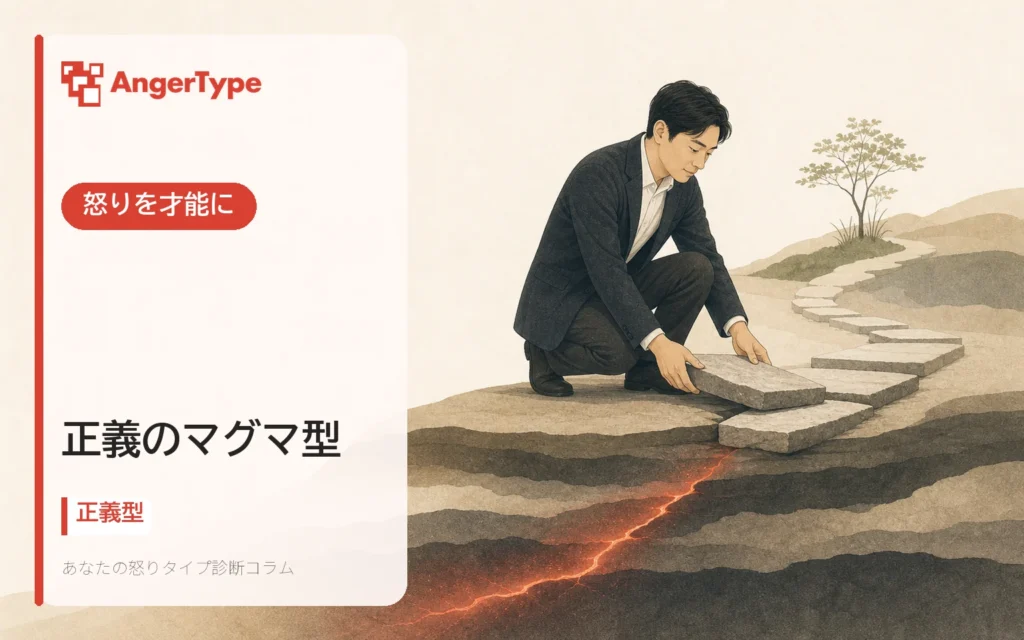 正義のマグマ型の怒りを才能にを表現したイラスト
