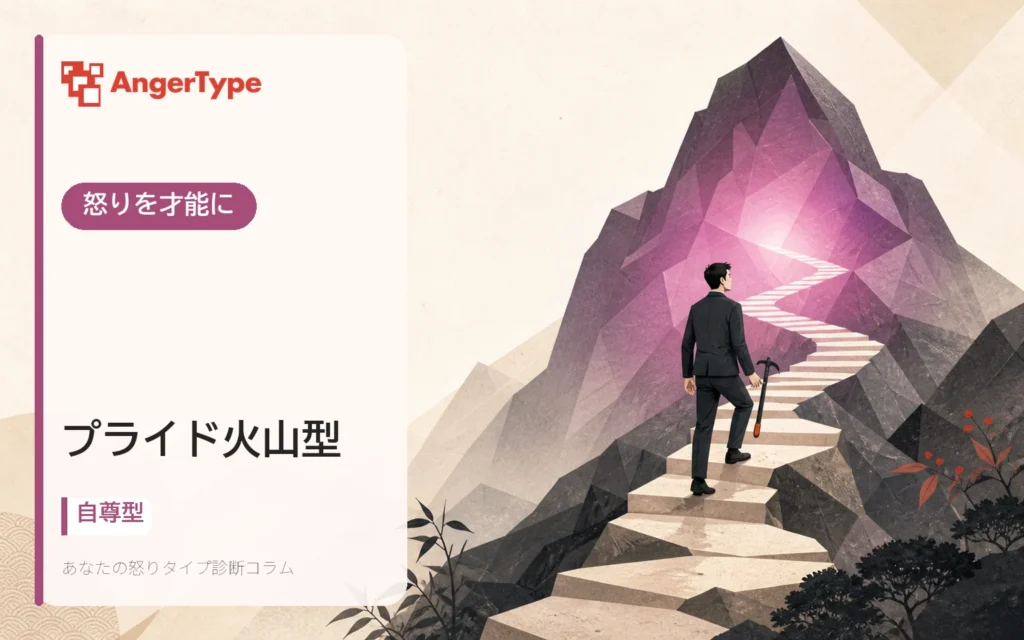 プライド火山型の怒りを才能にを表現したイラスト