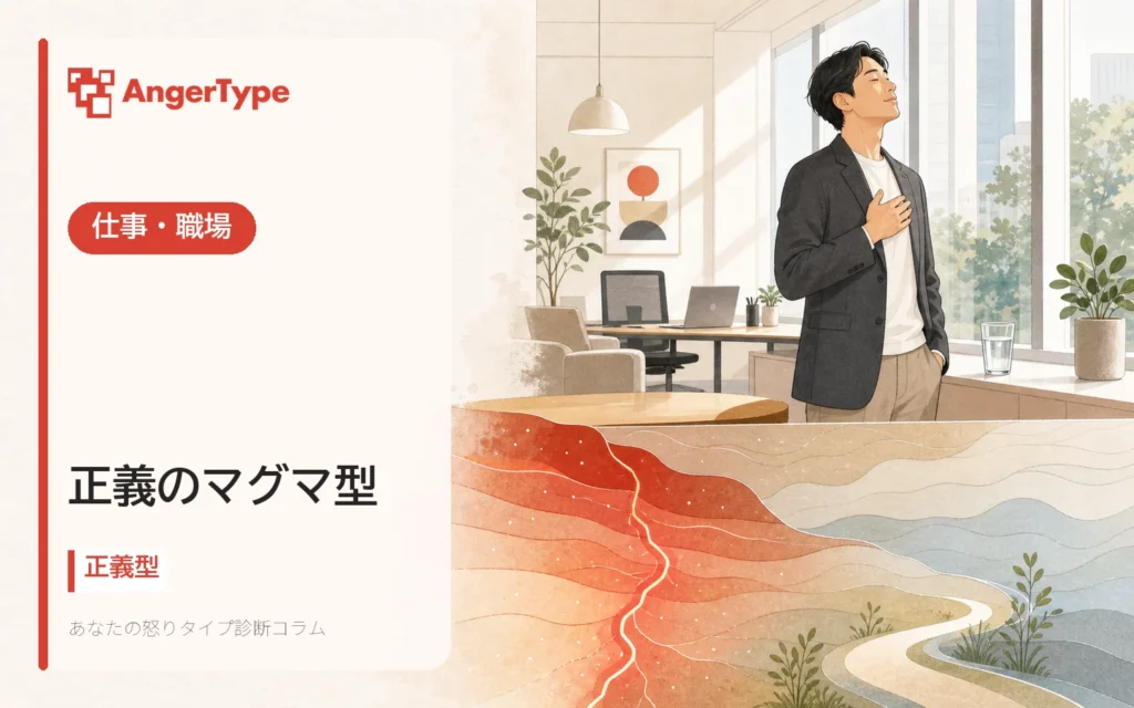 正義のマグマ型の仕事・職場を表現したイラスト