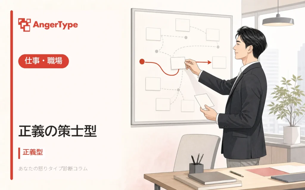 正義の策士型の仕事・職場を表現したイラスト