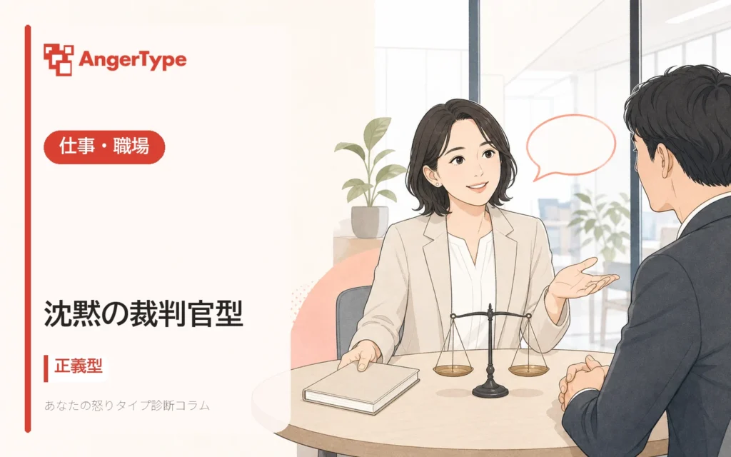 沈黙の裁判官型の仕事・職場を表現したイラスト
