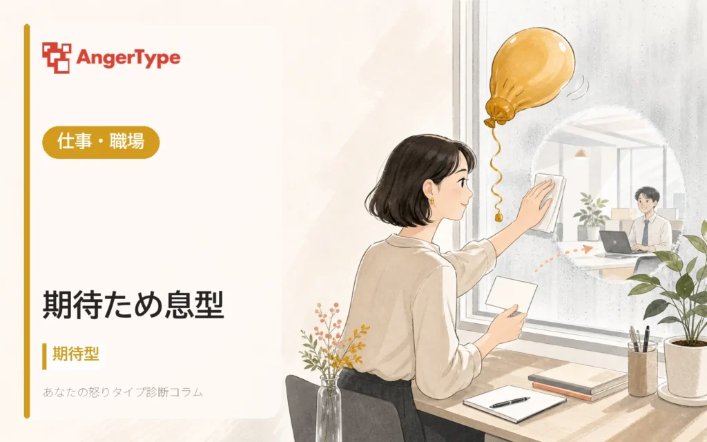 期待ため息型の仕事・職場を表現したイラスト
