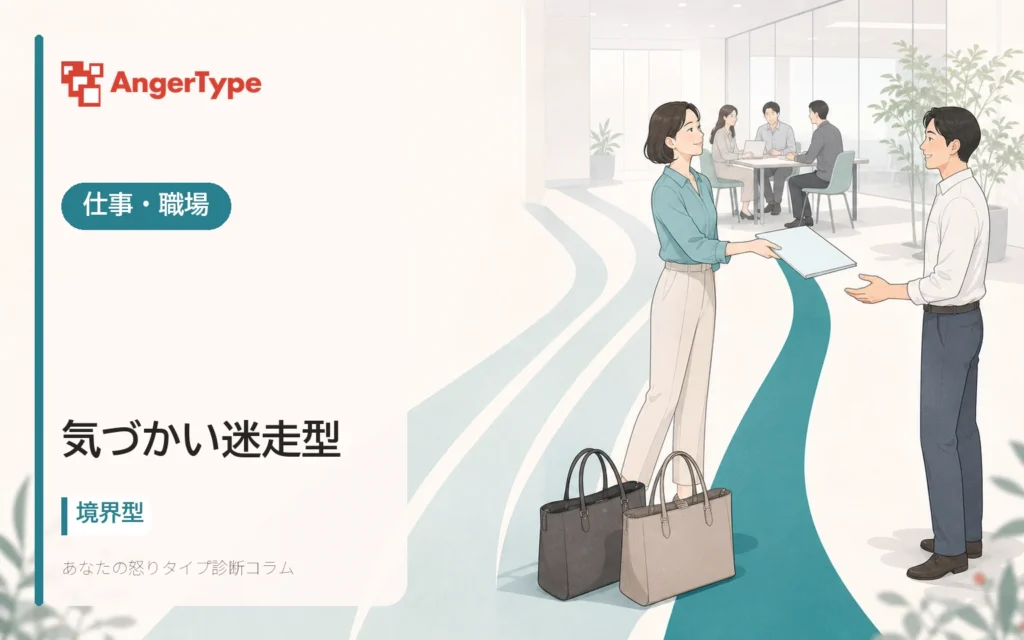 気づかい迷走型の仕事・職場を表現したイラスト
