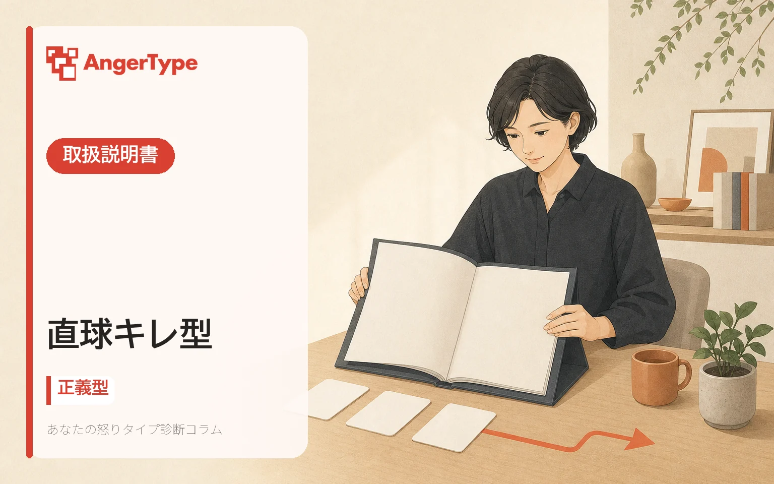 直球キレ型の取扱説明書を表現したイラスト